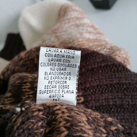 Allison Brittney Womens Brown Kimono Sleeve Mock Neck Cardigan Sweater Size PL - Picture 7 of 8